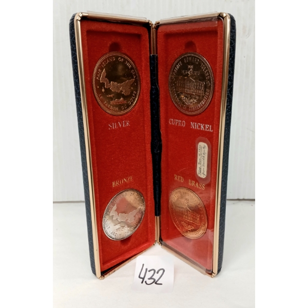 1973 P.E.I. 4PC COIN SET - SILVER, BRONZE, CUPRO NICKEL & RED BRASS