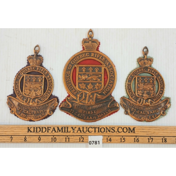 LOT OF 3 - QUEBEC RIFLES ASSOCIATION PLAQUES