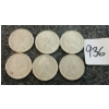 Image 2 : LOT OF 6 - 1968 CDN 25 CENT COINS
