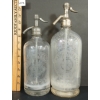 Image 1 : LOT OF 2 - MARCHANT & CO. & LANG'S PRODUCTS - CLEAR ACID-ETCHED - SELTZER BOTTLES