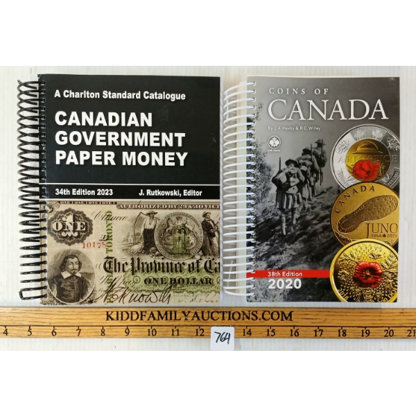 LOT OF 2 - 2020 "COINS OF CANADA" & "2023 CANADIAN GOVERNMENT PAPER MONEY" BY HAXBY & WILLEY