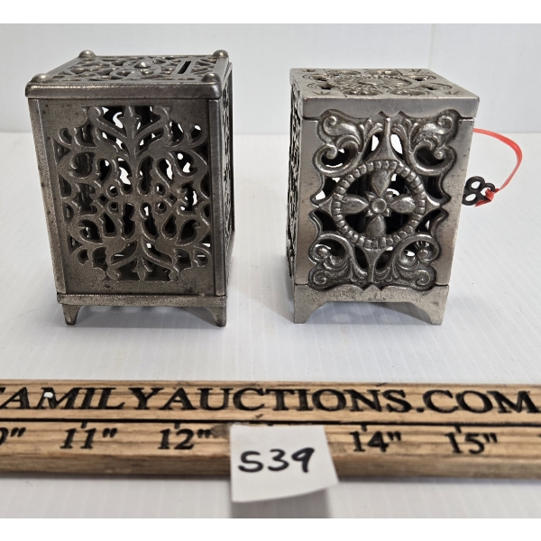 LOT OF 2 - CAST COIN DEPOSIT SAFES