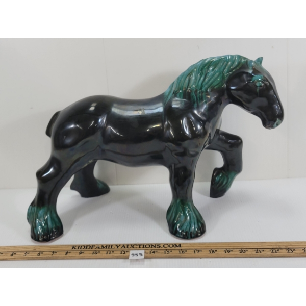 BLUE MOUNTAIN POTTERY (?) CLYDESDALE HORSE
