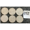 Image 1 : LOT OF 6 - 1954 CDN 25 CENT COINS