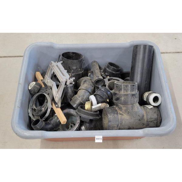 JOB LOT - TOTE W/ CONTENTS - INCL TUBING & CONNECTORS, ETC.