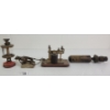 Image 2 : LOT OF 3 - BRASS TRAIN WHISTLE, TELEGRAPH KEY PARTS & POWELL'S DRIP OILER