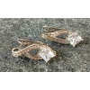 Image 1 : PAIR OF PLATINUM PLATED PRINCESS CUT LEVERBACK EARRINGS