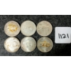 Image 1 : LOT OF 6 - 1967 CDN SILVER 25 CENT COINS