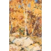 Image 2 : AUTUMN CLIFF SCENE BY NELL BLAINE (1922 - 1996) - FRAMED OIL ON BOARD