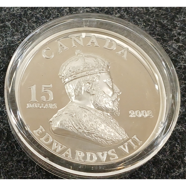 2008 RCM $15 SILVER COIN - KING EDWARD VII