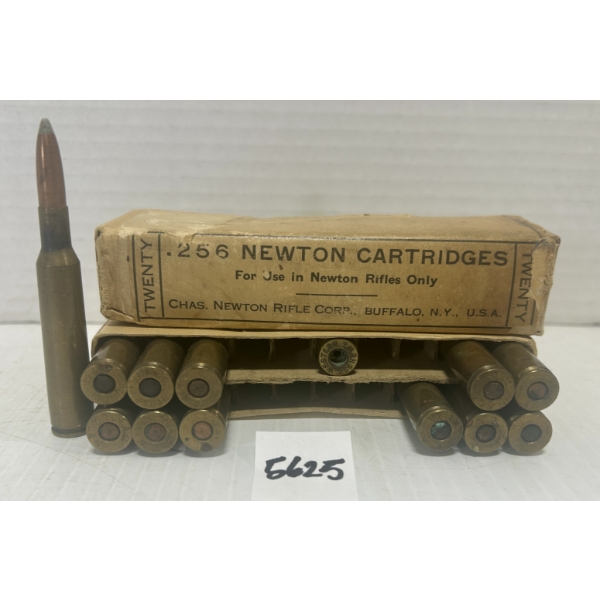 AMMO: 12X LIVE & 1X BRASS WINCHESTER .256 NEWTON