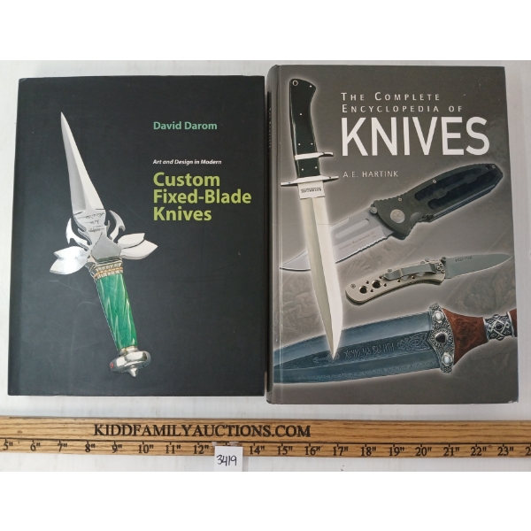 LOT OF 2 - "THE COMPLETE ENCYCLOPEDIA OF KNIVES" & "CUSTOM FIXED BLADE KNIVES" - HARDCOVER BOOKS