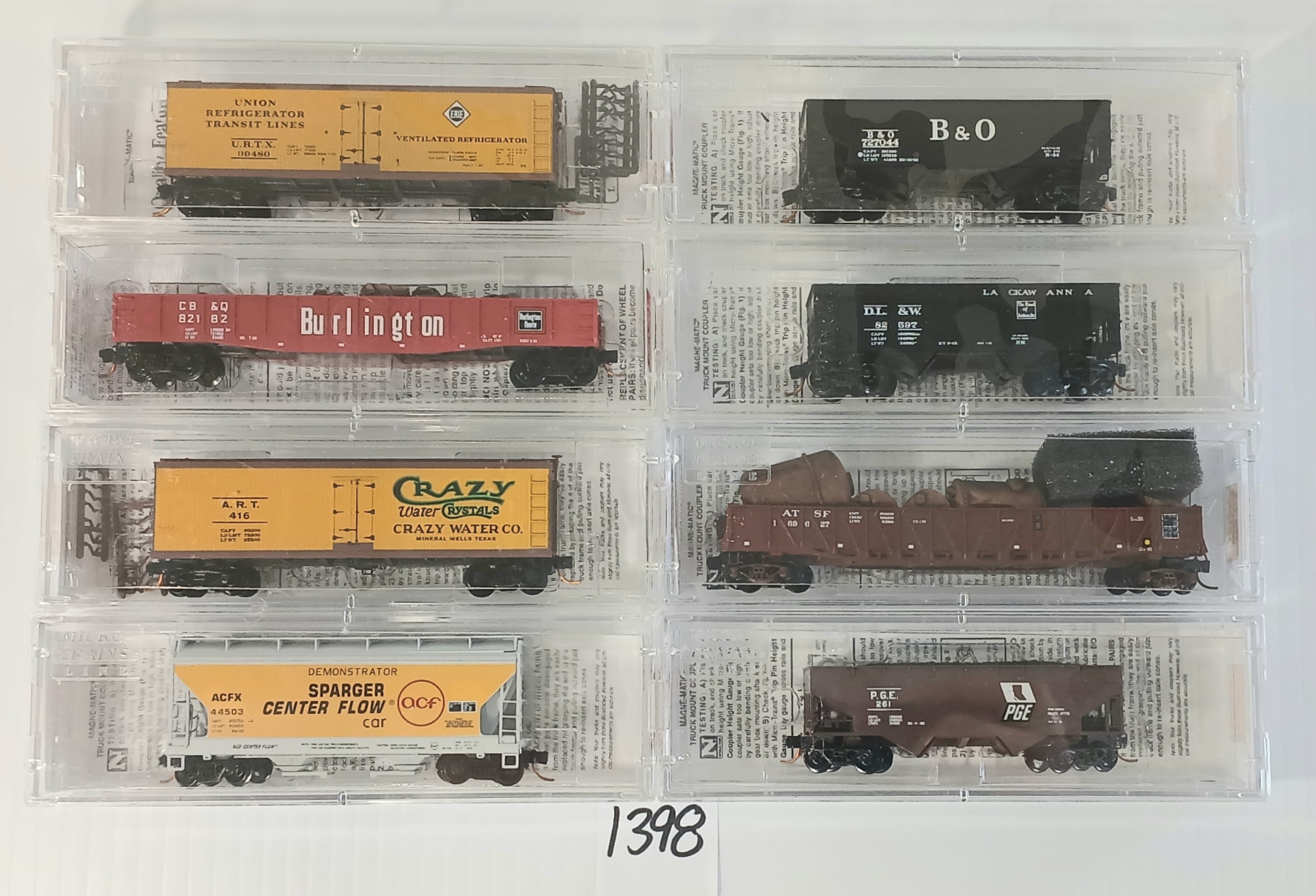 LOT OF 8 - MICRO TRAINS - ACFX INDUSTRIES, CRAZY WATER CO., ERIE ...