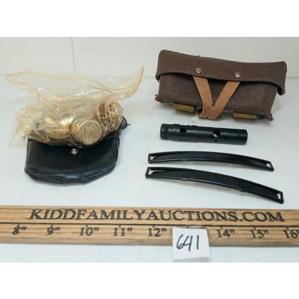 LOT OF 6 - RUSSIAN SKS OILER W/ POUCH, STOCK CLEANING KIT, STRIPPER CLIPS & AMMO POUCH