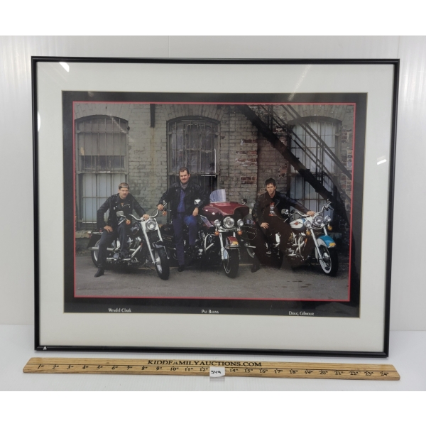 FRAMED WENDEL CLARK, PAT BURNS, DOUG GILMOUR - HARLEY DAVIDSON PRINT