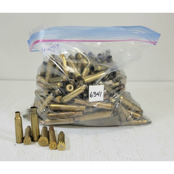 BRASS: LARGE QTY OF MISC MIXED BRASS - INCL .308 WIN, .243 WIN, ETC - 7LBS 
