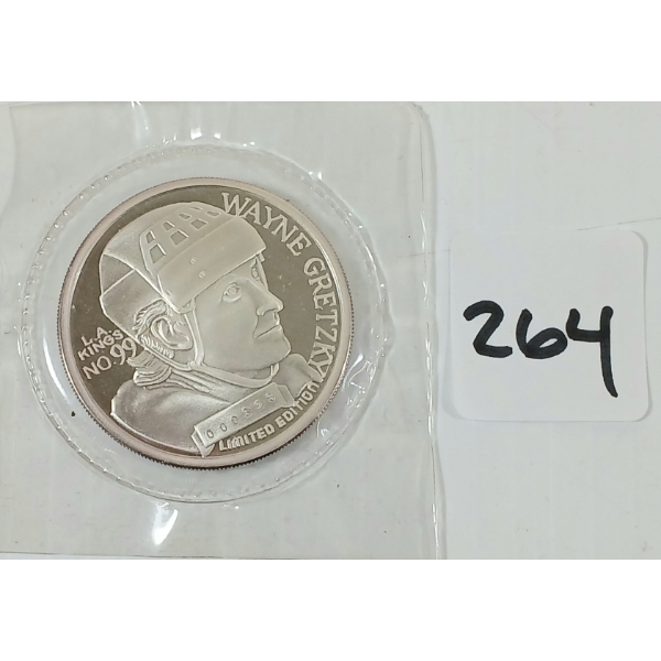 1994 LIMITED EDITION WAYNE GRETZKYONE TROY OZ FINE SILVER COIN
