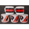 Image 2 : LOT OF 5 - FIRE KING MILK GLASS STACKABLE MUGS - OTTAWA ROUGH RIDERS