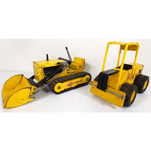 LOT OF 2 - TONKA FORKLIFT & TRENCHER - PRESSED STEEL