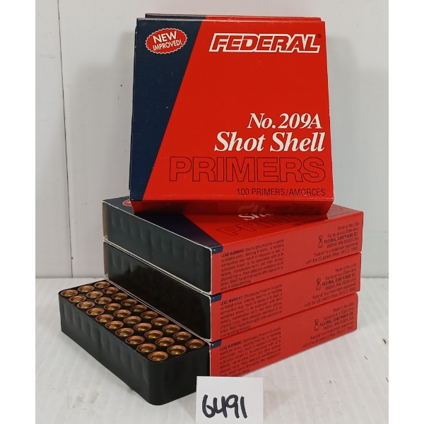 PRIMERS: APPROX 400X FEDERAL NO. 209A SHOTSHELL PRIMERS