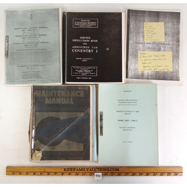 LOT OF 5 - CDN MILITARY VEHICLES & EQUIPMENT MANUALS