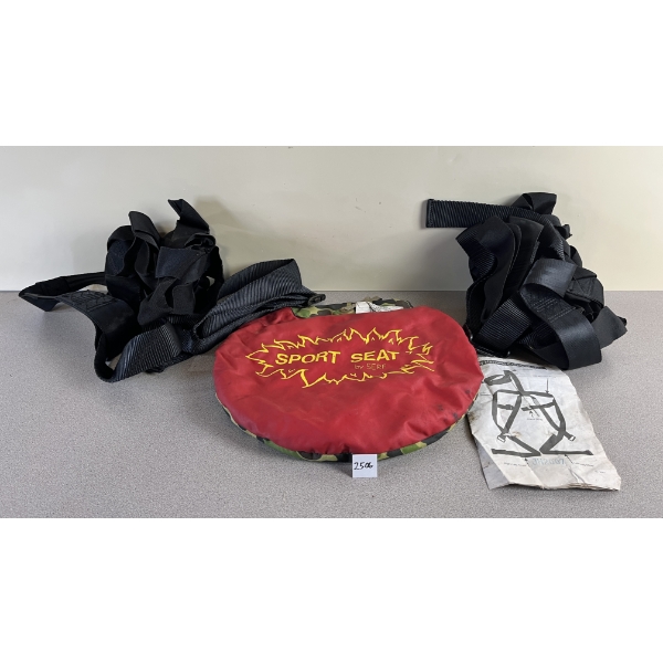 JOB LOT - 2X FULL BODY HARNESSES, 1X SPORT SEAT 