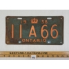 Image 1 : 1938 ONTARIO LICENCE PLATE