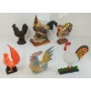 Image 1 : LOT OF 6 - FOLK ART & CERAMIC ROOSTERS