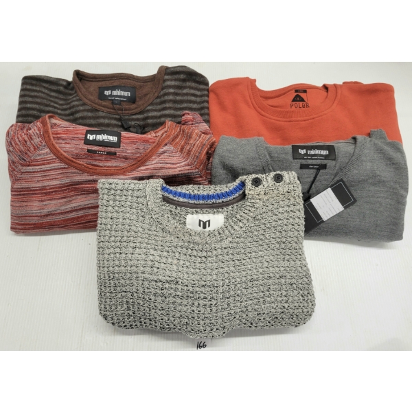 LOT OF 5 - MEN'S KNIT SWEATERS & SWEATSHIRTS - MFG MINIMUM & POLER