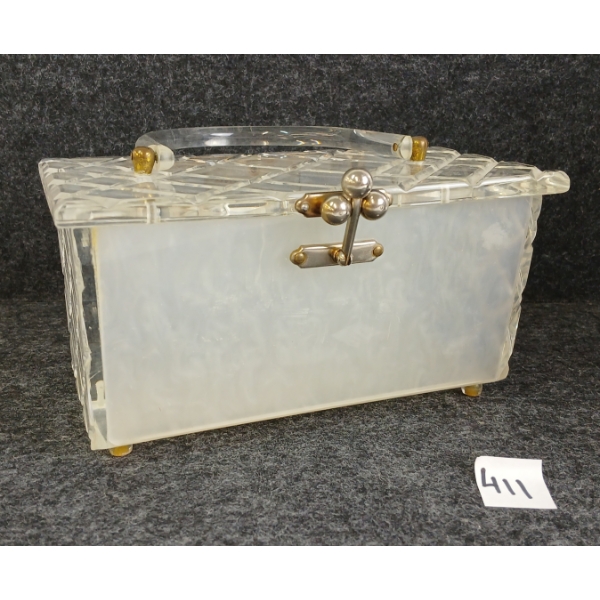 CHARLES S. KAHN LUCITE BOX CLUTCH PURSE