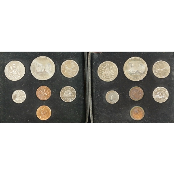 LOT OF 2 - 1974 CDN DENOMINATION SETS - WINNIPEG 100TH ANN.	
