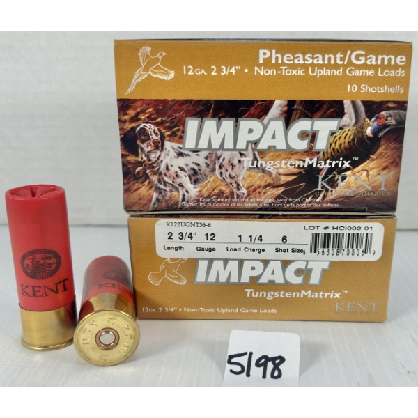 AMMO: 20X KENT 12 GA 2-3/4IN NO6 TUNGSTEN