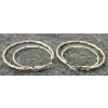 Image 3 : PAIR OF PLATINUM PLATED DOUBLE HOOP EARRINGS