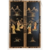 Image 2 : LOT OF 4 - CHINESE REAR PALACE LADIES SOAPSTONE & BLACK LACQUER WALL PANELS