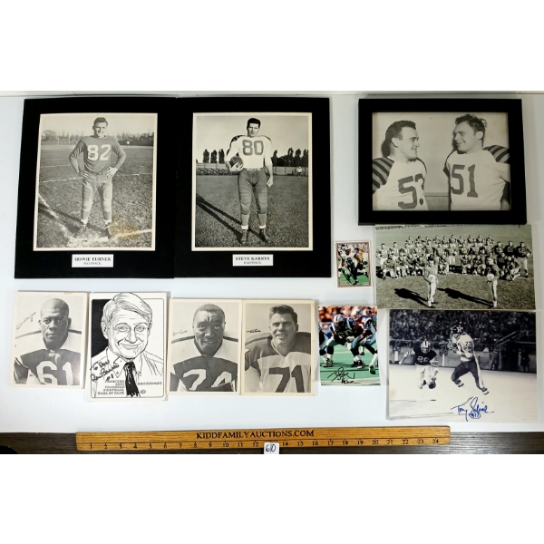 JOB LOT - FOOTBALL FOAM CORE SIGNS & AUTOGRAPHED PHOTOS - RON STEWART & HENRY CHARLES