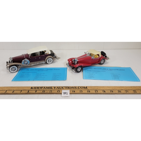 LOT OF 2 - FRANKLIN MINT DIECAST VEHICLES - 1930 DUESENBERG J. DERHAM TOURSTER