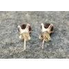 Image 2 : PAIR OF GARNET & STERLING STUD EARRINGS
