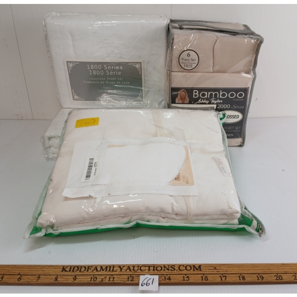 LOT OF 4 - TWIN & QUEEN SIZE SHEET SETS