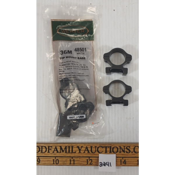 LOT OF 2 - PAIRS OF 1IN RINGS - PICATINNY BASE