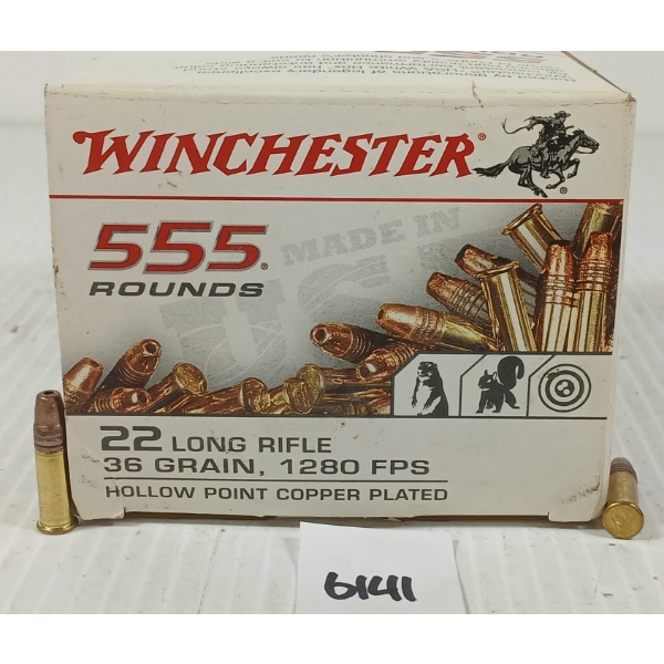 AMMO: APPROX 555X WINCHESTER .22 LR - 36GR - HP