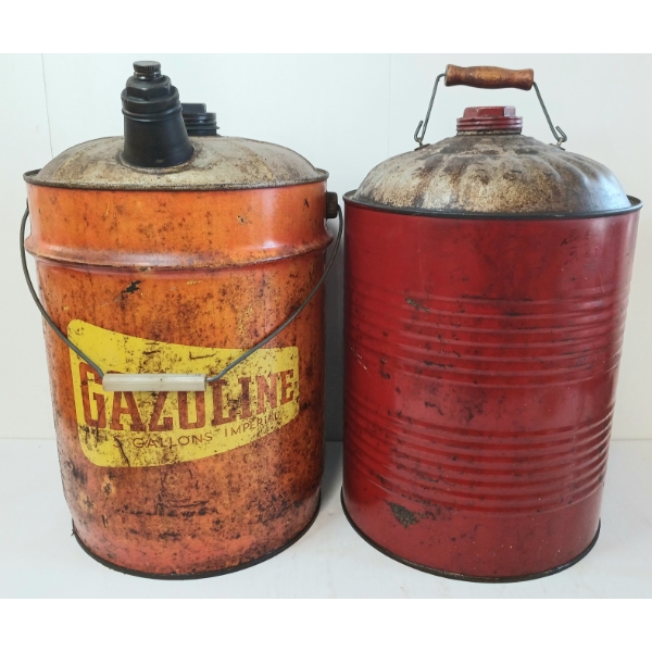 LOT OF 2 - GASOLINE & MISC CANS - 5GAL