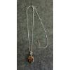 Image 4 : SIMULATED AMBER & STERLING SILVER PENDANT ON CHAIN