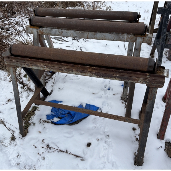 LOT OF 6 - 42 INCH STEEL ROLLERS