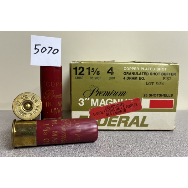 AMMO: 23X FEDERAL PREMIUM 12 GA - 3IN 1-5/8 OZ #4 COPPER PLATED