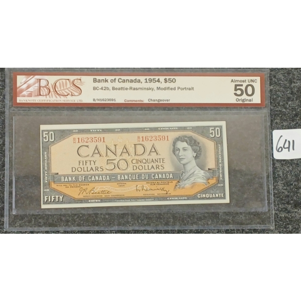 1954 CDN $50 BANKNOTE - BCS GRADED
