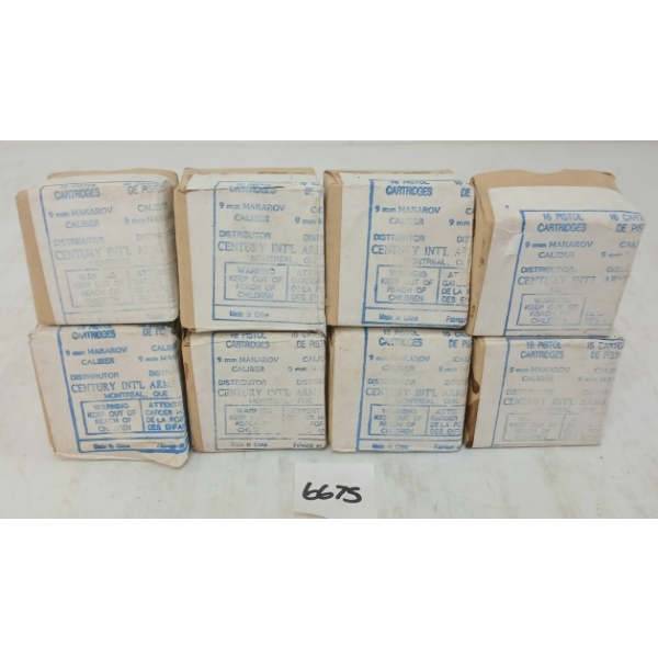 AMMO: 128X CENTURY INTL ARMS 9MM MAKAROV