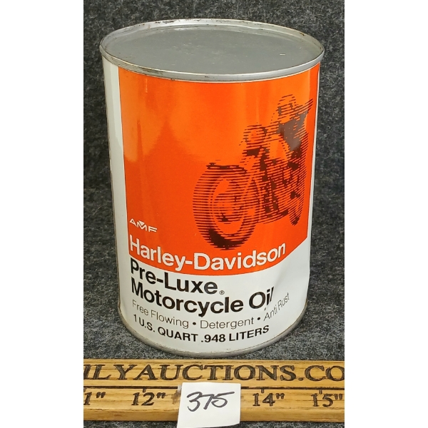 HARLEY-DAVIDSON PRE-LUXE MOTOR OIL QT CAN W/ CONTENTS