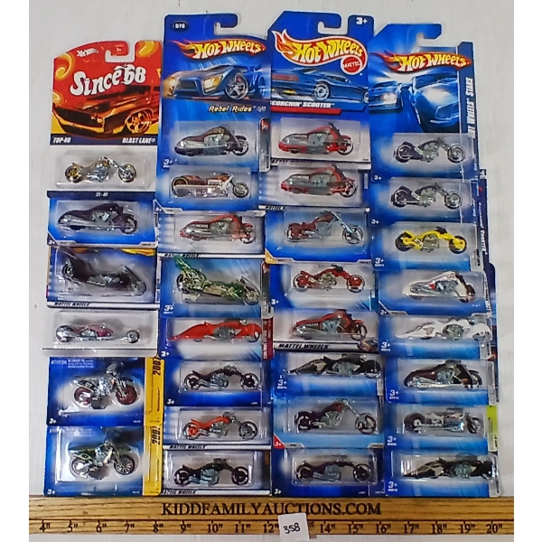 LOT OF 30 - HOTWHEELS - BLAST LINE, CROOZE, FRIGHT BIKE, ETC