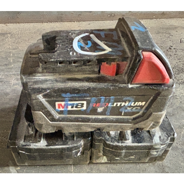 LOT OF 3 - MILWAUKEE M18 LITHIUM BATTERIES