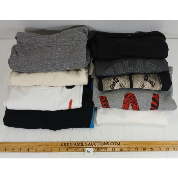 LOT OF 9 - MISC MEN'S MEDIUM SHIRTS - MFG BRIXTON, WESC, ETC